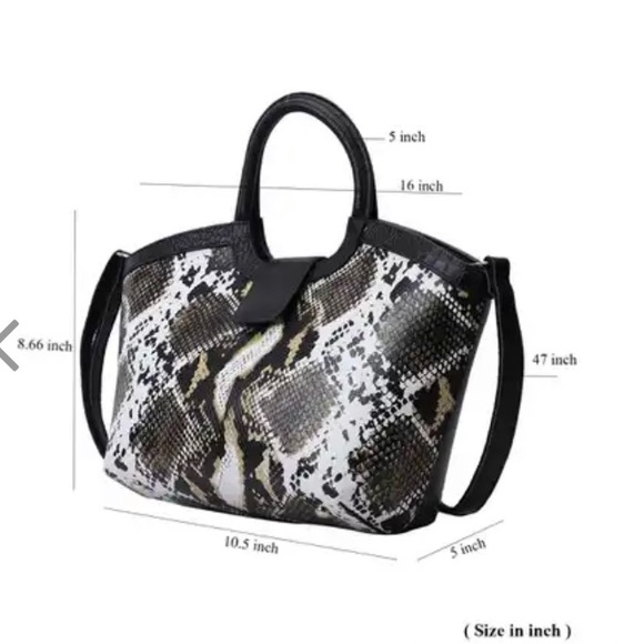 Genuine Leather Snake print Handbag - Picture 8 of 8